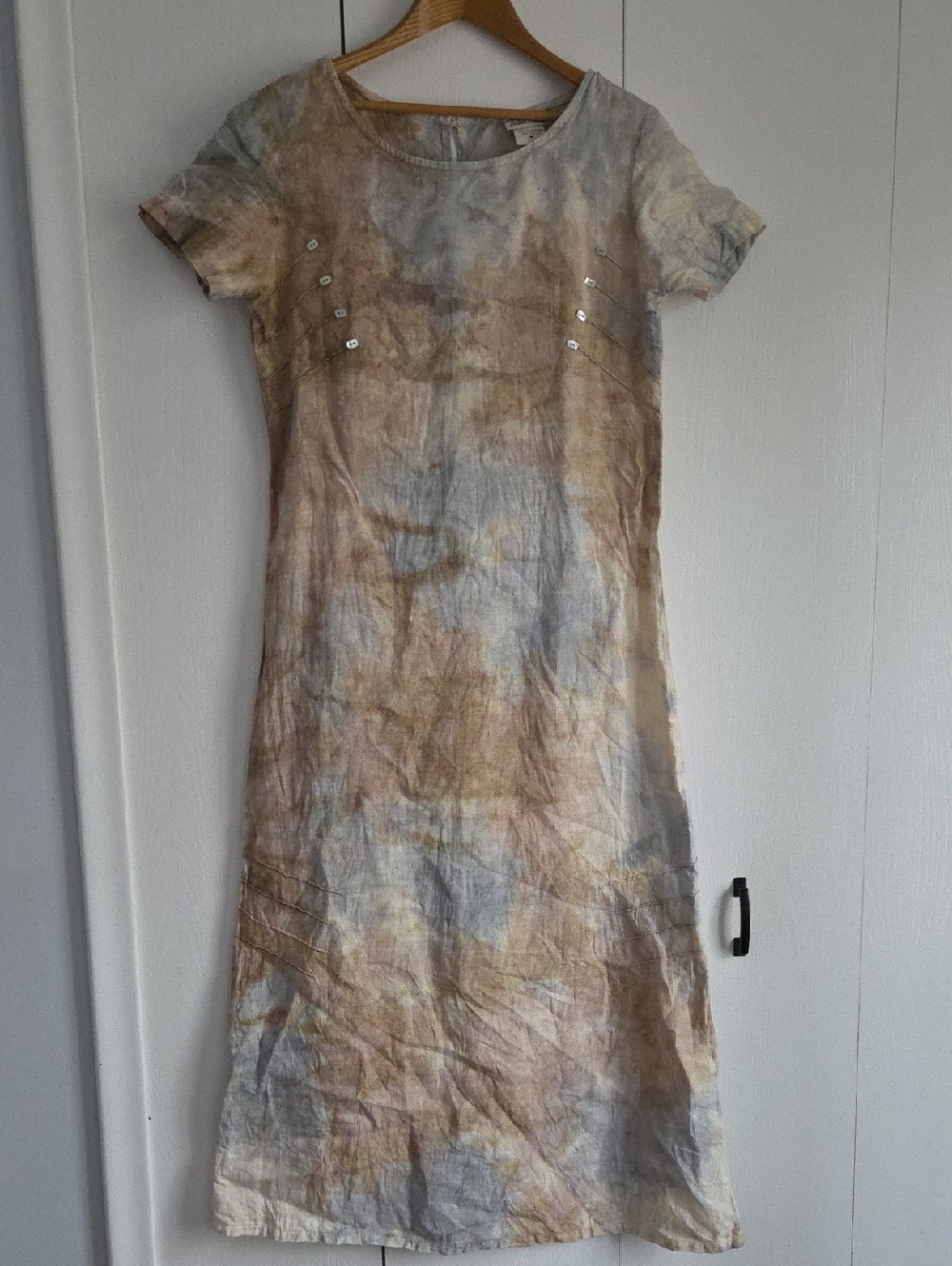 Barbara Lesser Vintage Linen Maxi Dress M